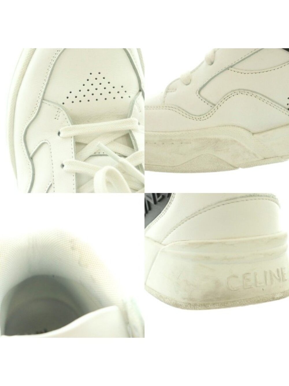 Celine High Top Sneakers Shoes 40 White Black AD - Picture 9 of 9
